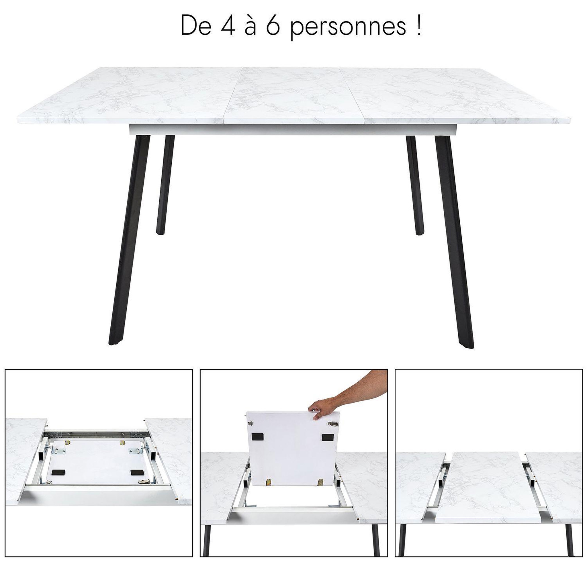 Voir la diapositive 5 : TOILINUX Table extensible pour 4 à 6 personnes