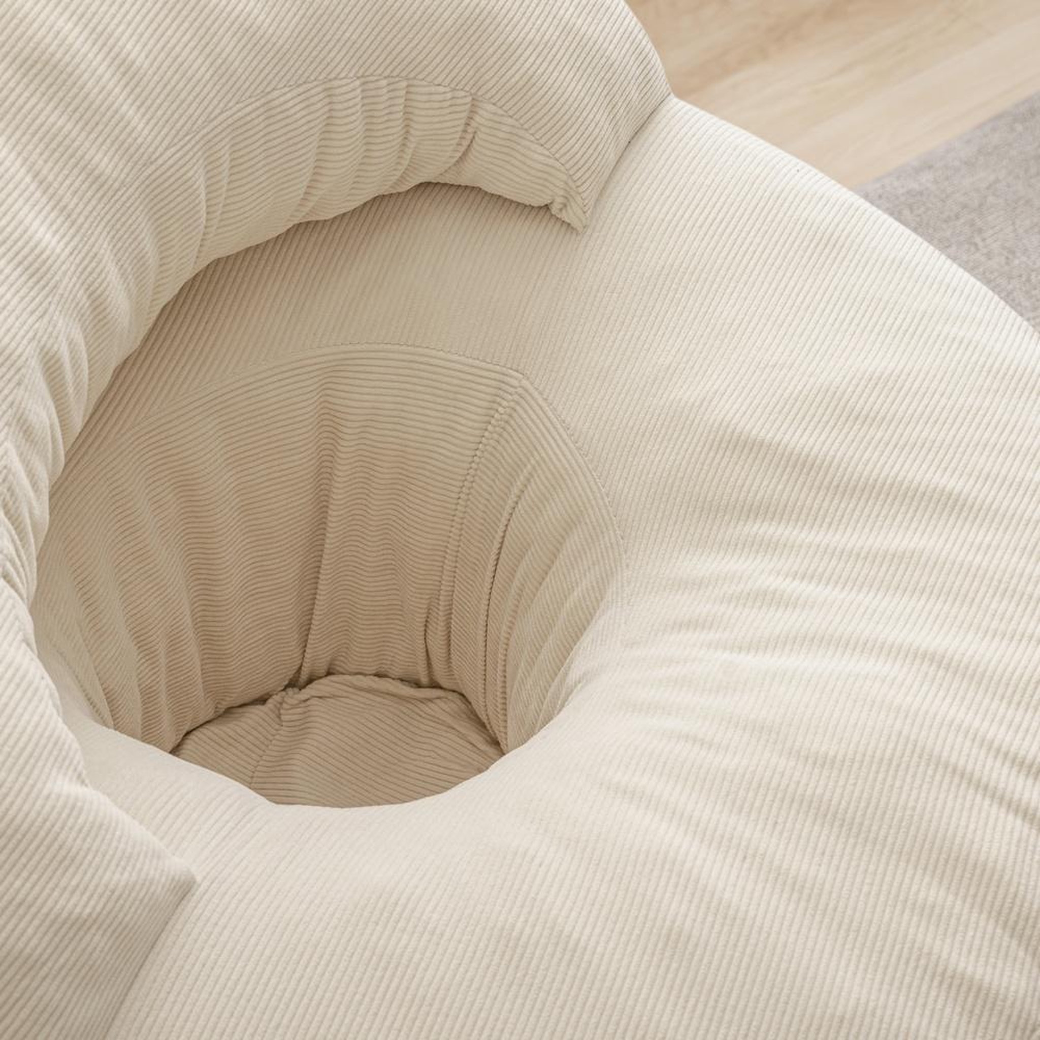 Voir la diapositive 5 : SOBUY Fauteuil lounge avec repose-pieds crème 110x125x65cm fst100-mi