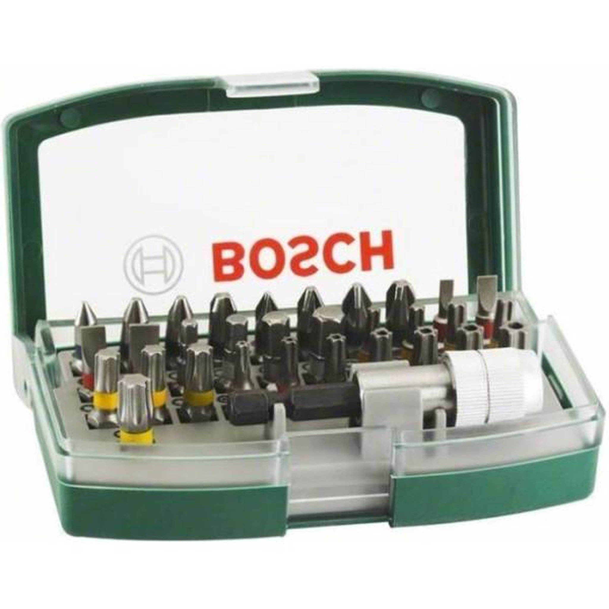 BOSCH Boîtier d'embouts de vissage courts avec code couleur 31 pieces et 1 porte-embout - bosch