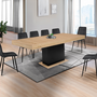 Voir la diapositive 4 : ID MARKET Table à manger extensible rectangle EDEN 8-12 personnes bois et noir 200-250 cm