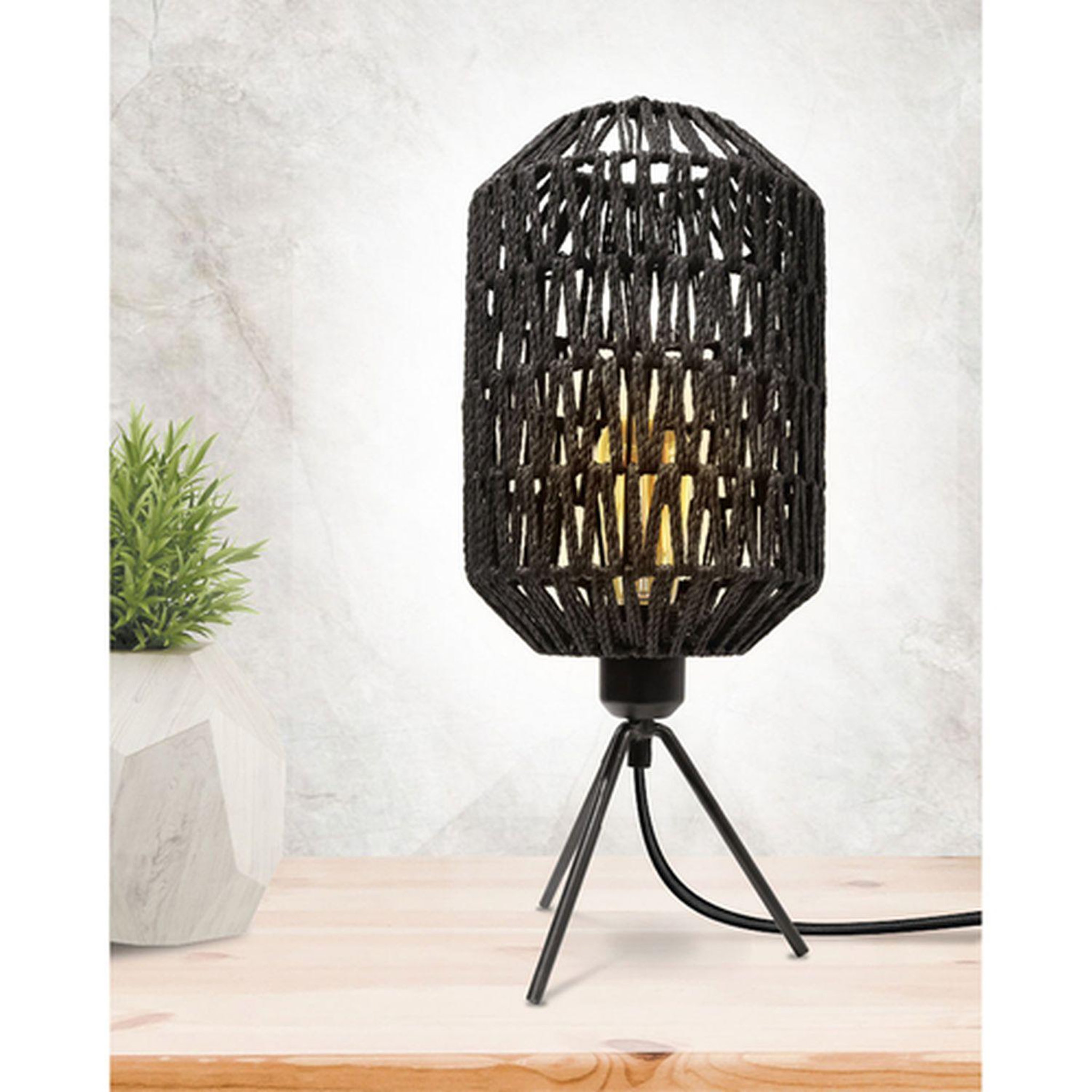 Voir la diapositive 2 : The Home Deco Factory Lampe à poser design effet corde roméo - h. 42 cm - noir