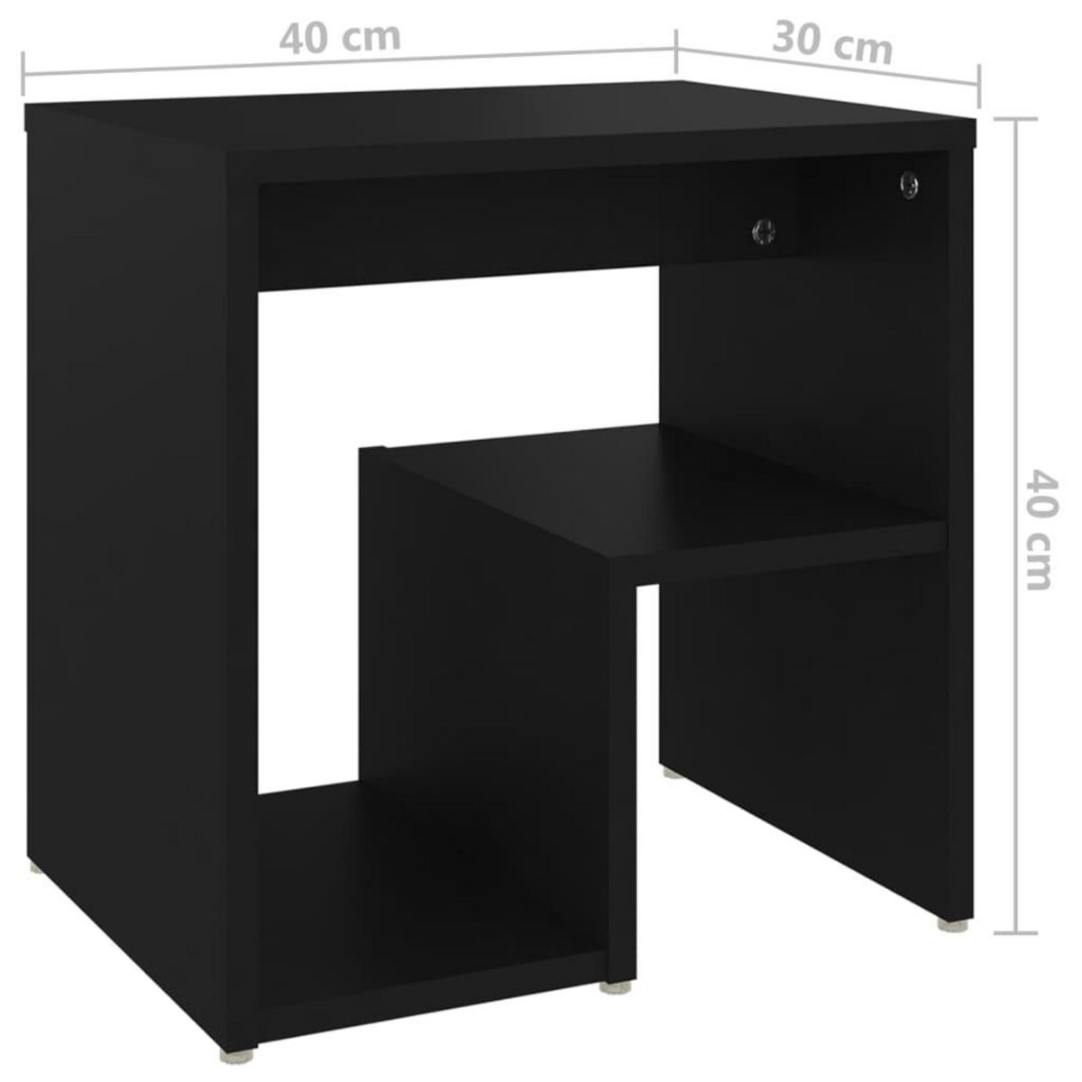 VIDAXL Tables de chevet 2 pcs noir 40x30x40 cm bois d'ingenierie