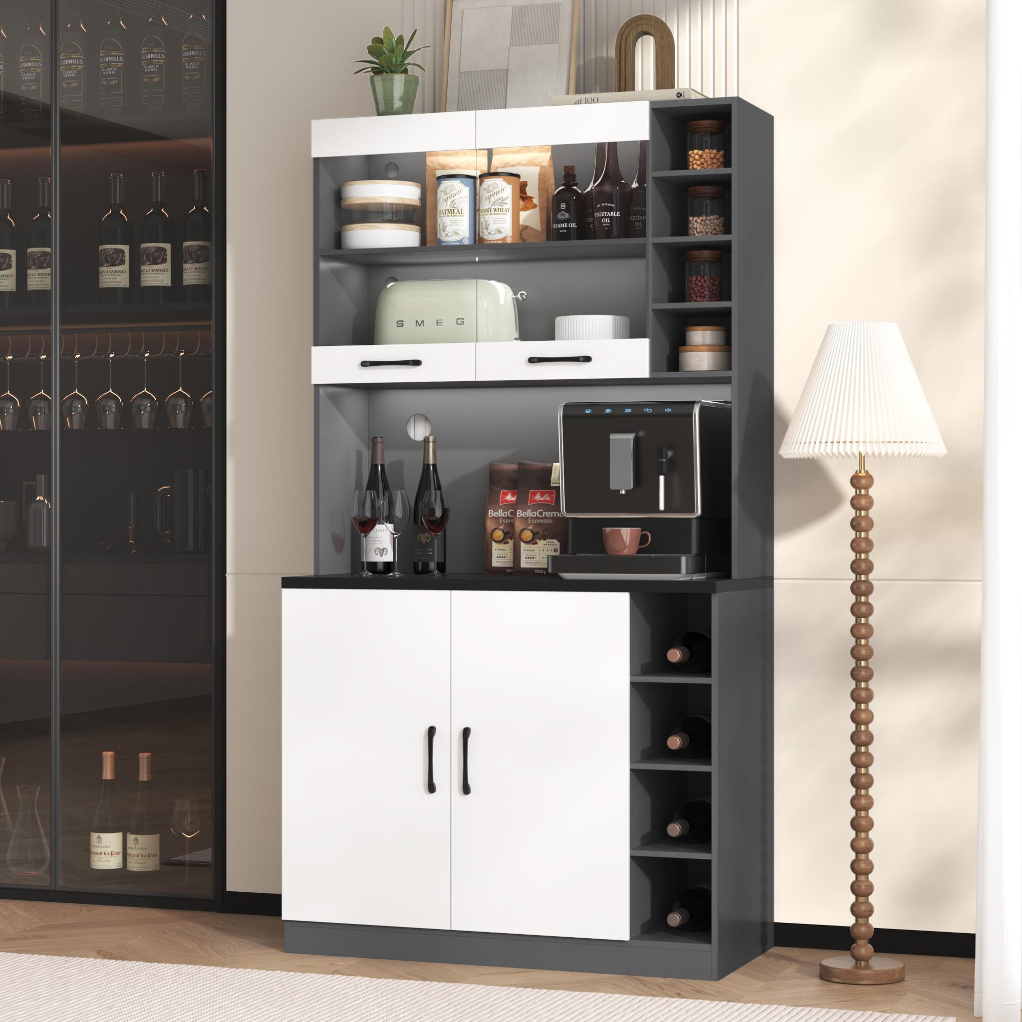 Voir la diapositive 4 : MERAX Buffet de cuisine 4 portes 0 tiroirs