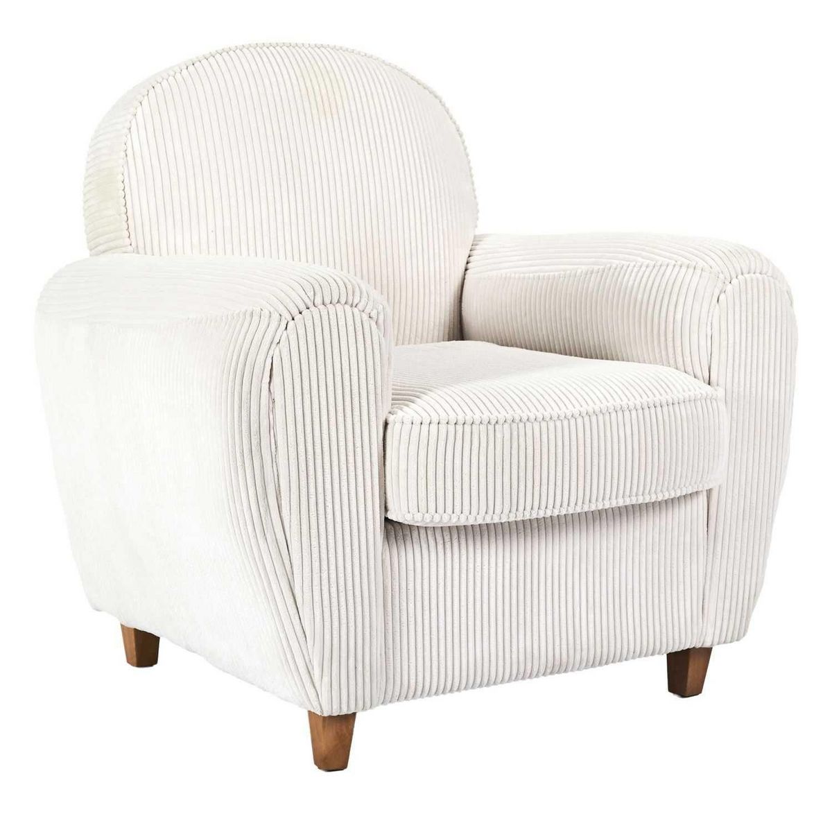 The Home Deco Factory Fauteuil club en tissu côtelé Drammen - Beige