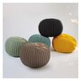 Voir la diapositive 5 : Rendez vous déco Pouf tricot rond en coton jaune moutarde D40 cm - Elisa