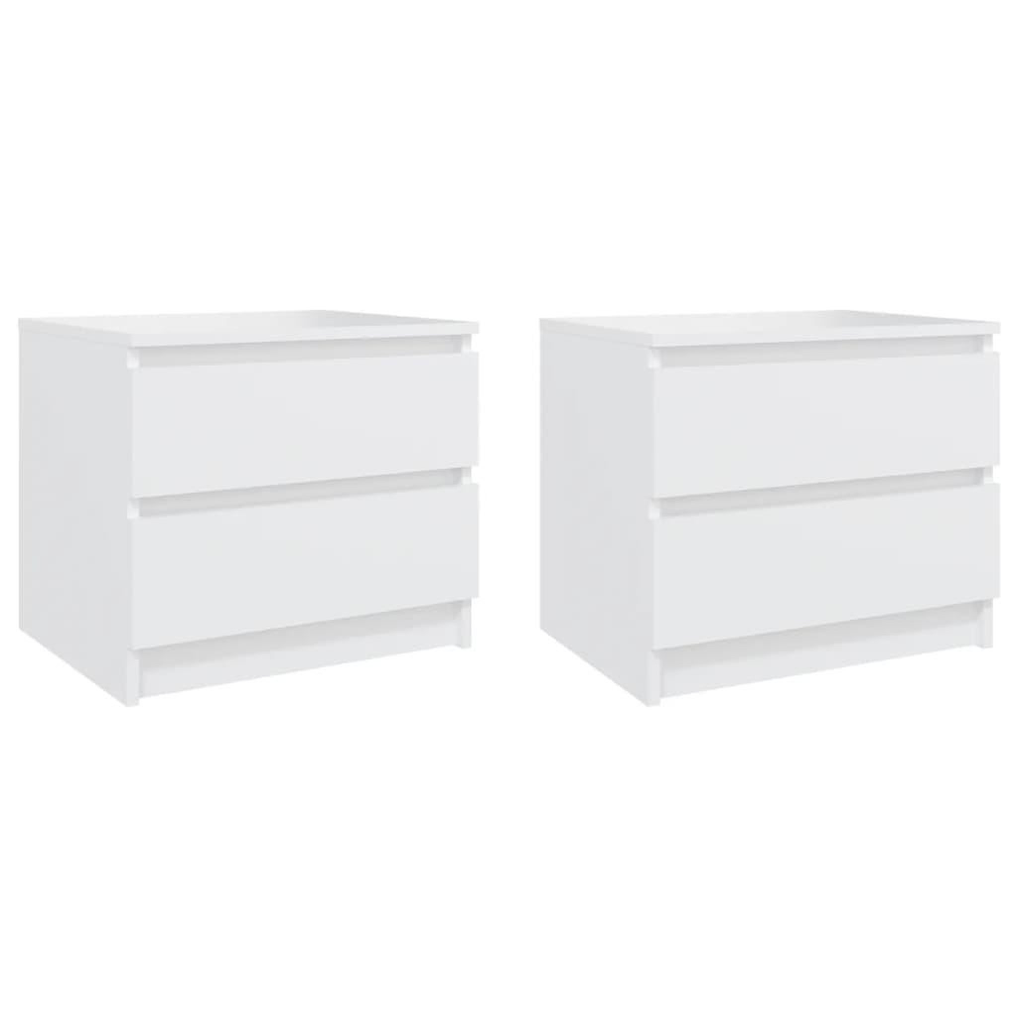 Voir la diapositive 1 : VIDAXL Tables de chevet 2 pcs Blanc 50x39x43,5 cm Agglomere