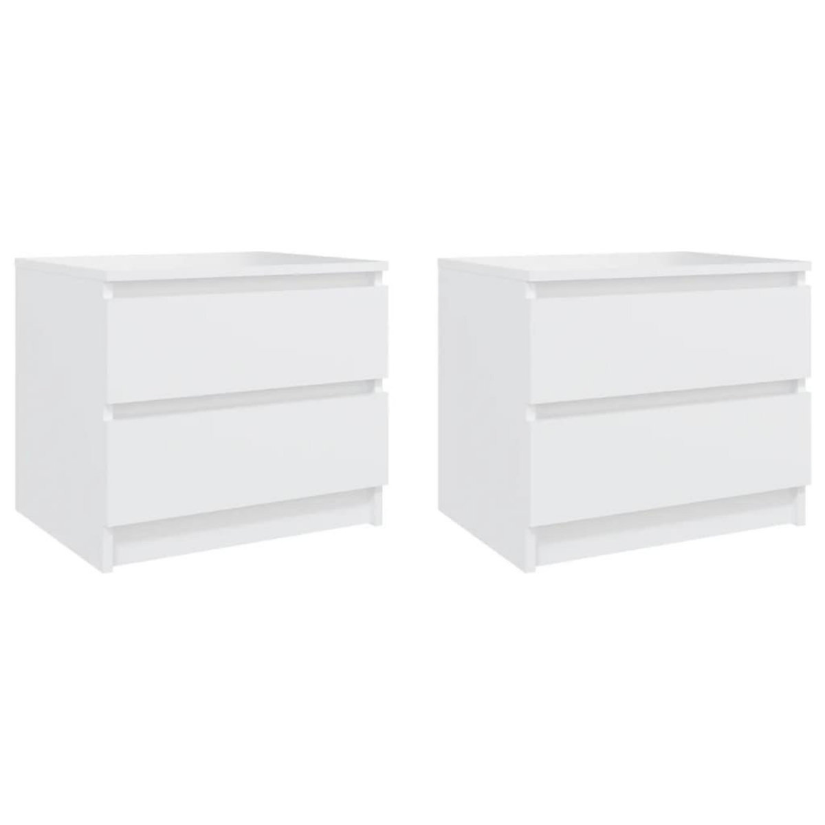 VIDAXL Tables de chevet 2 pcs Blanc 50x39x43,5 cm Agglomere