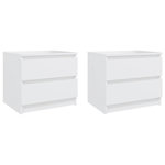 VIDAXL Tables de chevet 2 pcs Blanc 50x39x43,5 cm Agglomere