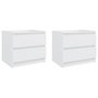 Voir la diapositive 1 : VIDAXL Tables de chevet 2 pcs Blanc 50x39x43,5 cm Agglomere