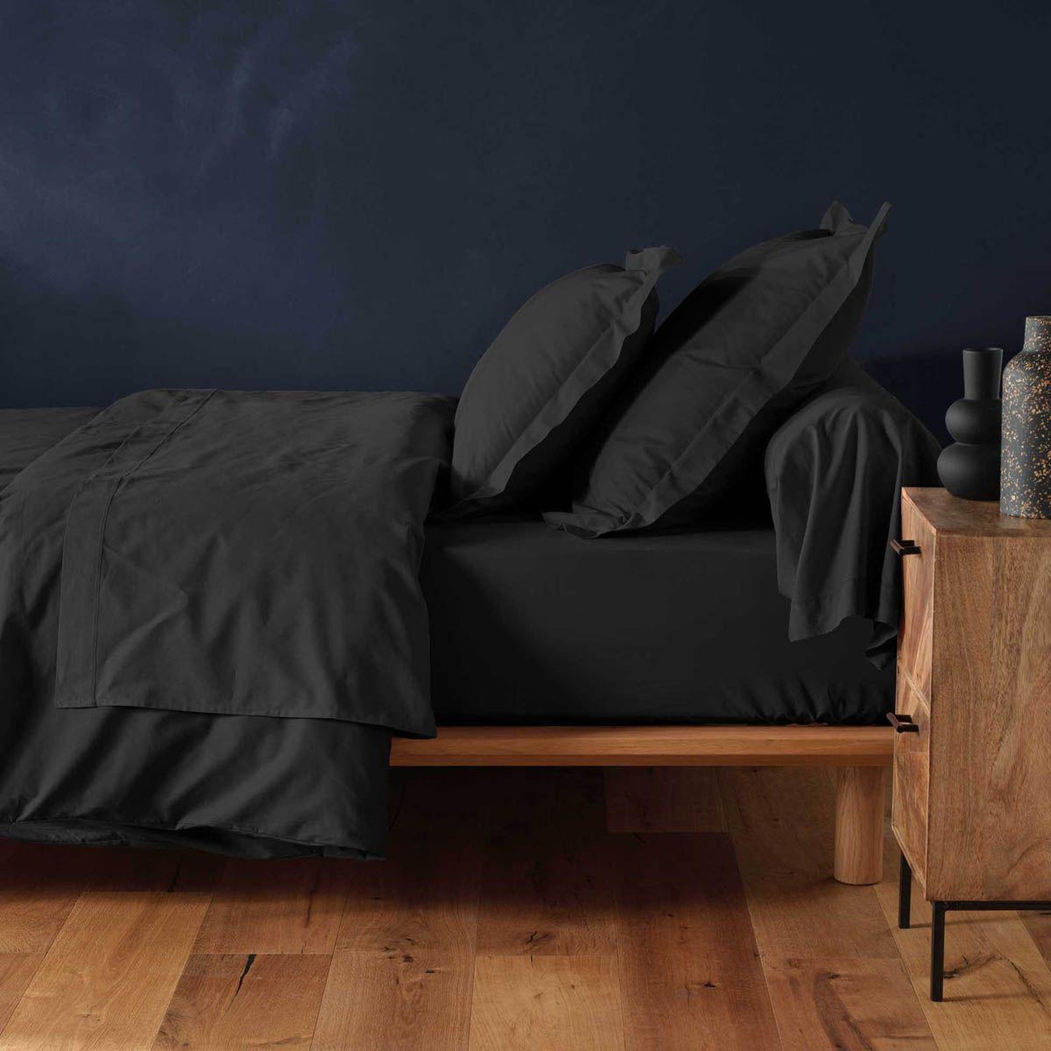 Voir la diapositive 3 : Douceur d'Intérieur Drap housse  lina  90x190cm noir