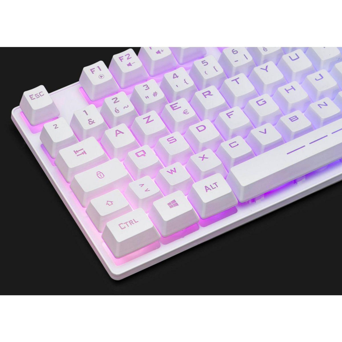 THE G-LAB Clavier gamer KEYZ CAESIUMT FR BLANC