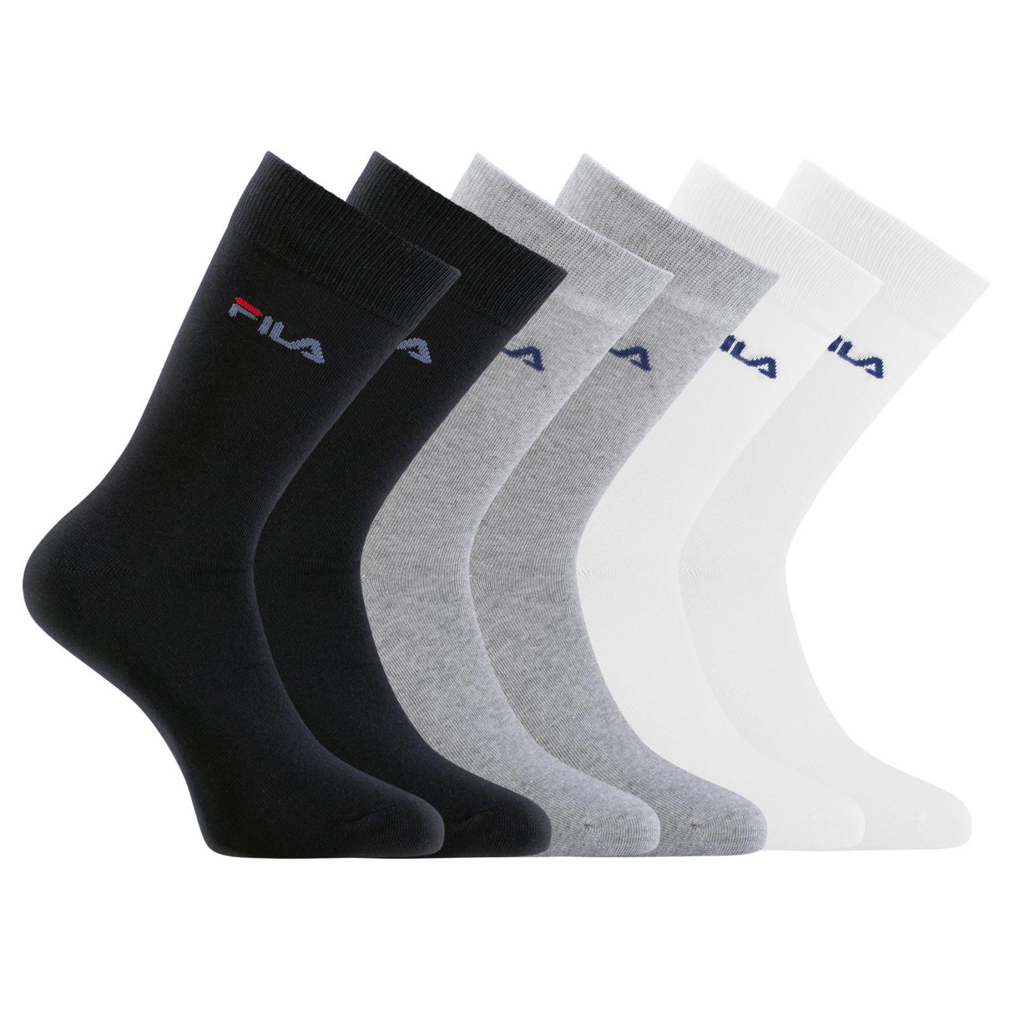 FILA Lot de 6 paires de chaussettes de ville homme assortis. Coloris disponibles : Blanc