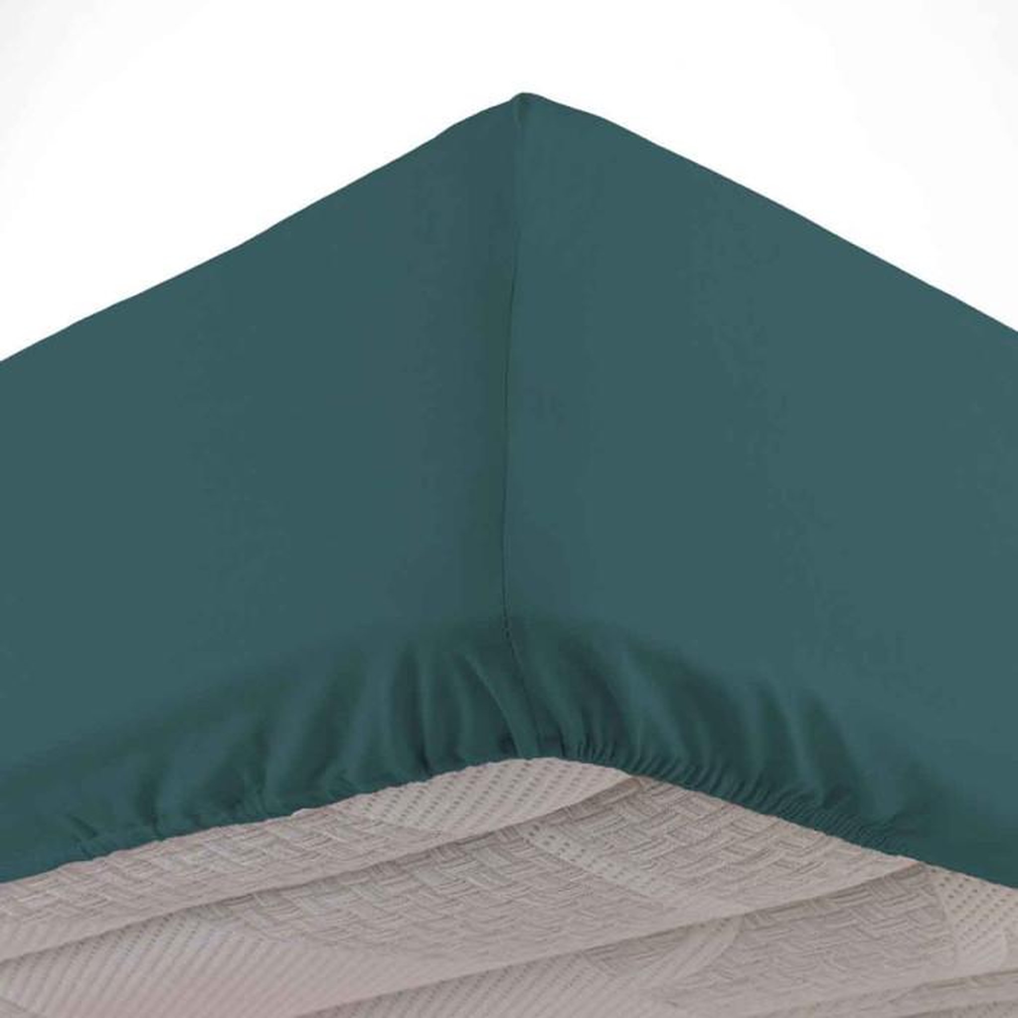 Voir la diapositive 1 : Paris Prix Drap Housse en Coton  Linette  160x200cm Pétrole