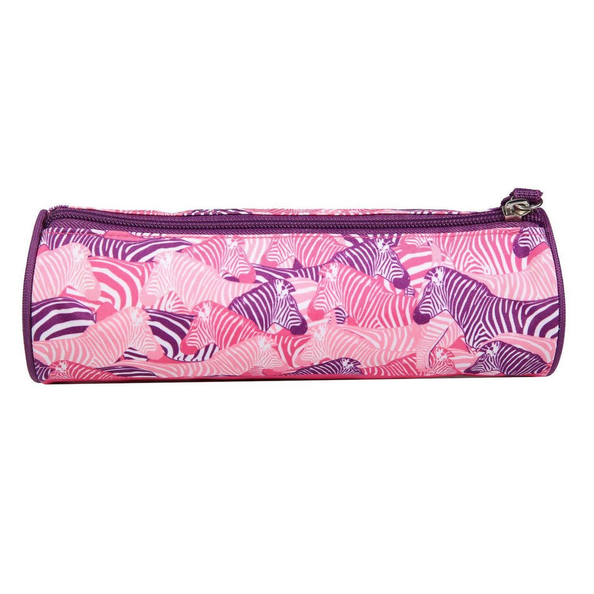 Bagtrotter BAGTROTTER Trousse scolaire ronde Phileas Rose Zèbre