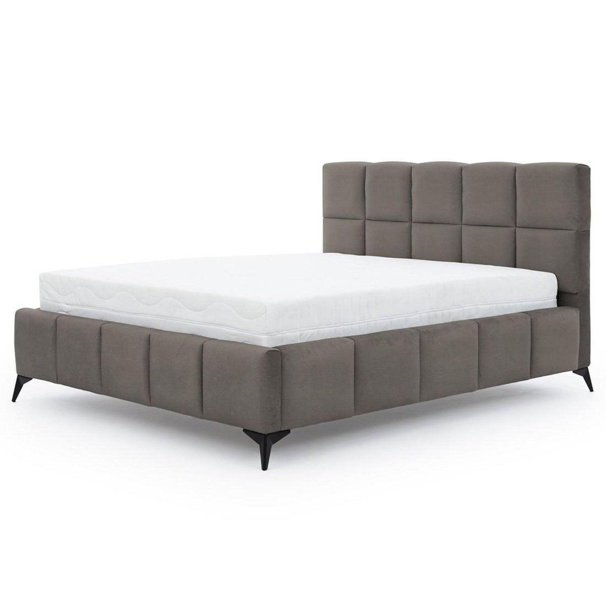 BEST MOBILIER Millie - lit coffre - 160x200 cm - sommier inclus - en velours