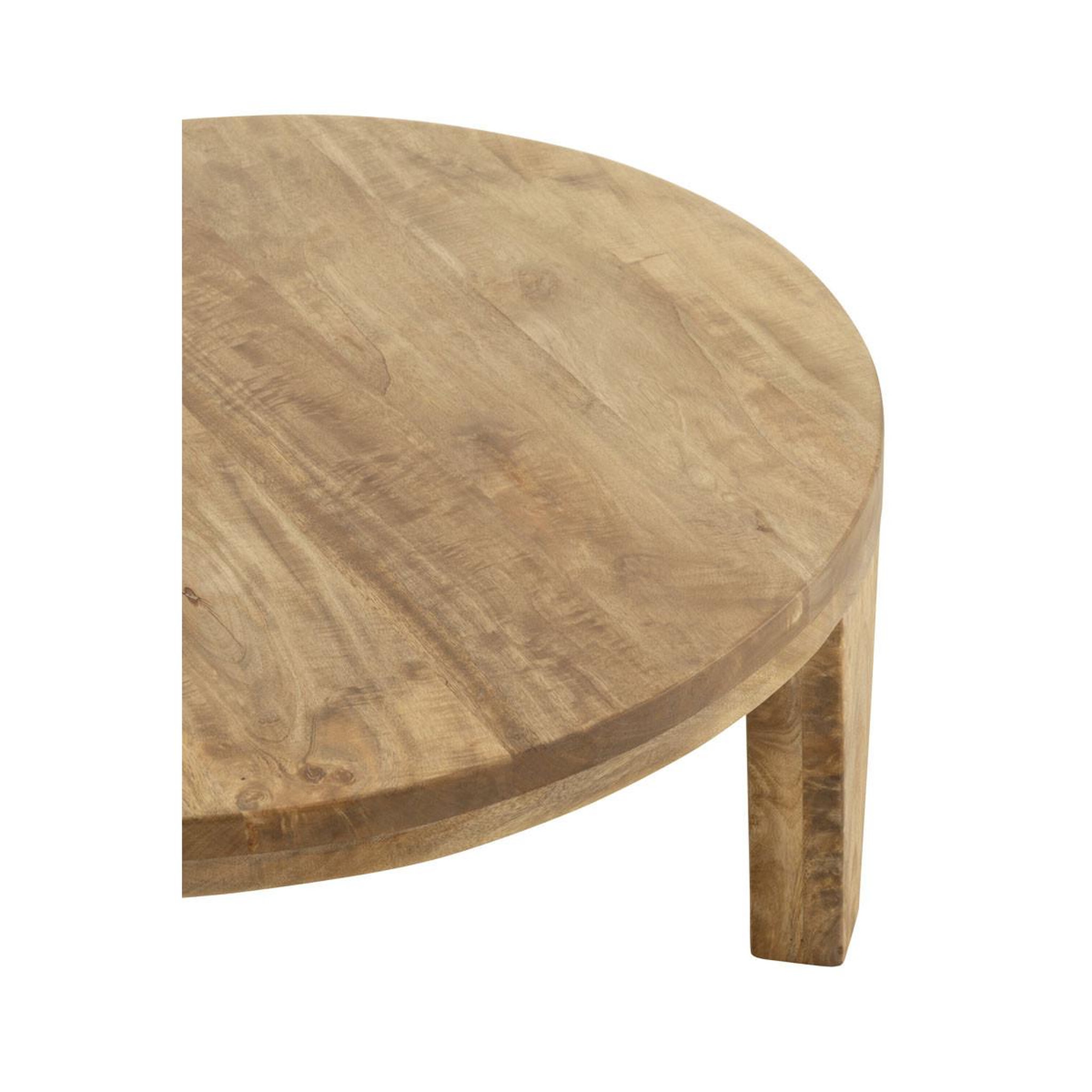 Voir la diapositive 3 : J-LINE Table basse en bois  manguier  80cm naturel