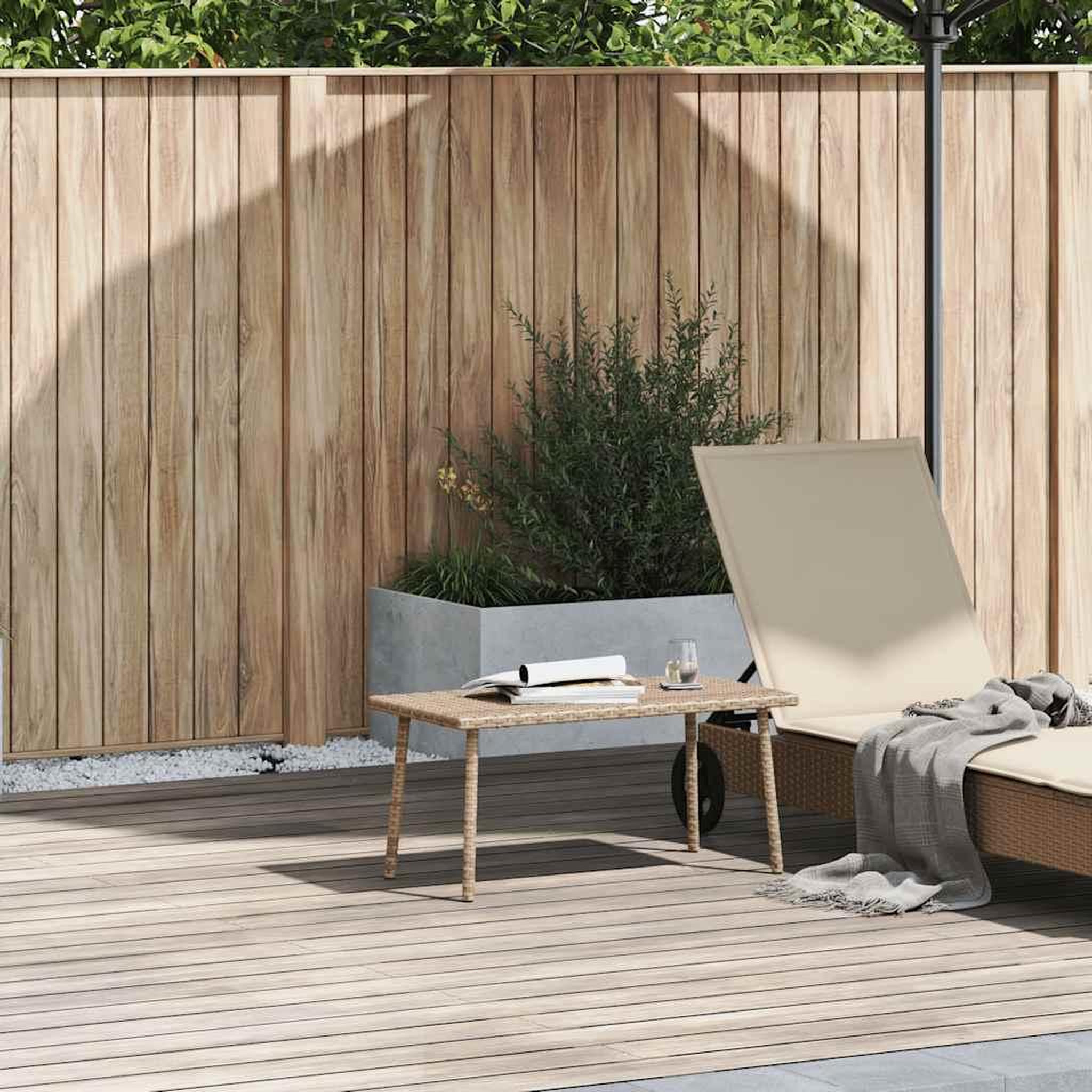 Voir la diapositive 2 : VIDAXL Table basse de jardin rectangulaire beige 80x40x37 cm rotin