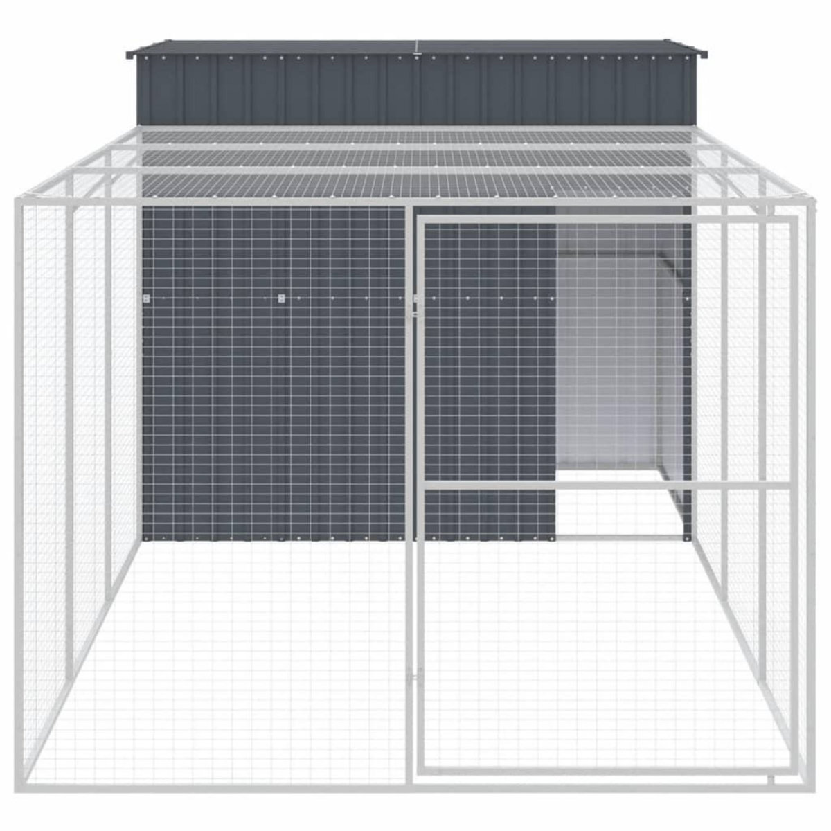 VIDAXL Niche pour chien avec cour anthracite 214x457x181 cm