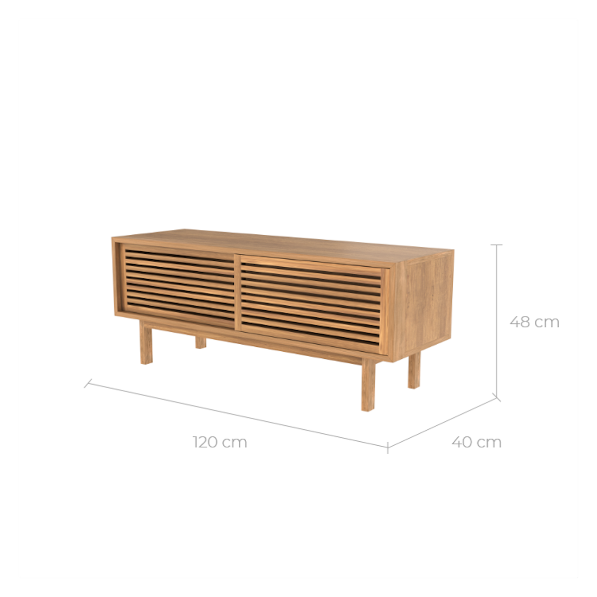 Rendez vous déco Meuble TV en bois de teck 120 cm-Bormes