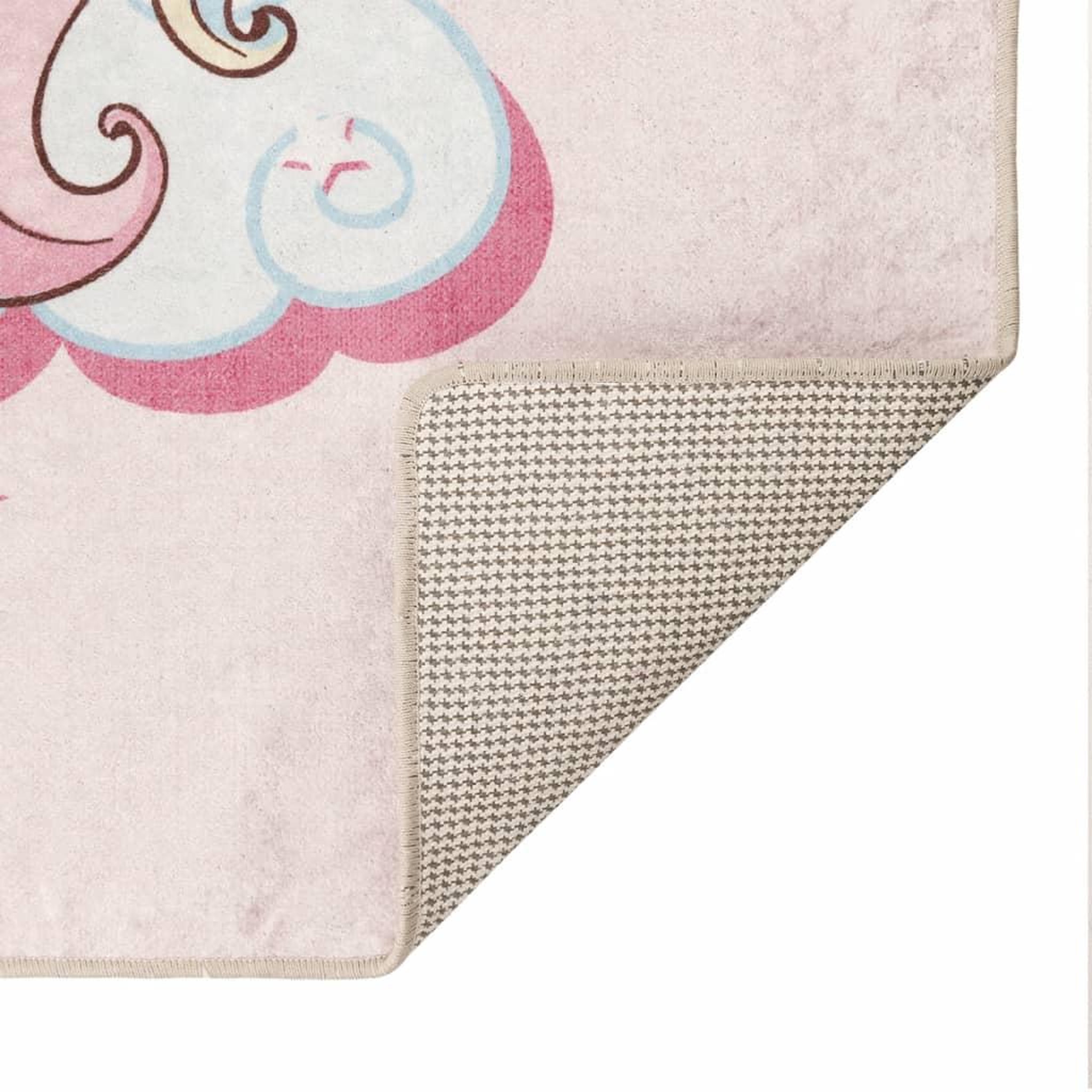 Voir la diapositive 4 : VIDAXL Tapis enfants rose 160x230 cm licorne antiderapant lavable
