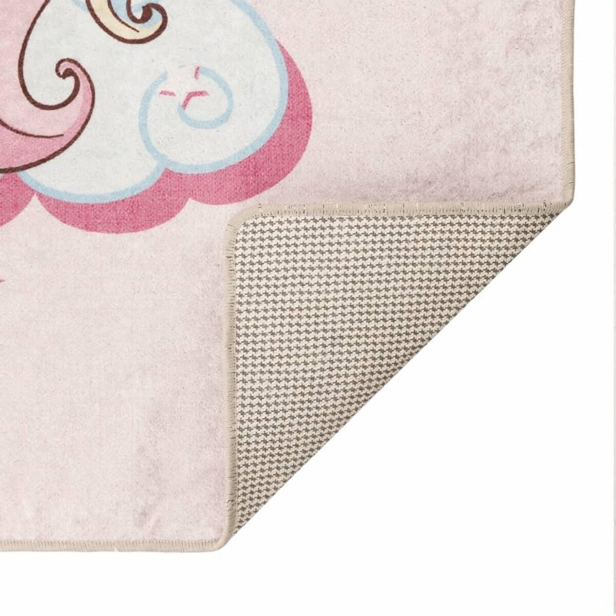 VIDAXL Tapis enfants rose 160x230 cm licorne antiderapant lavable