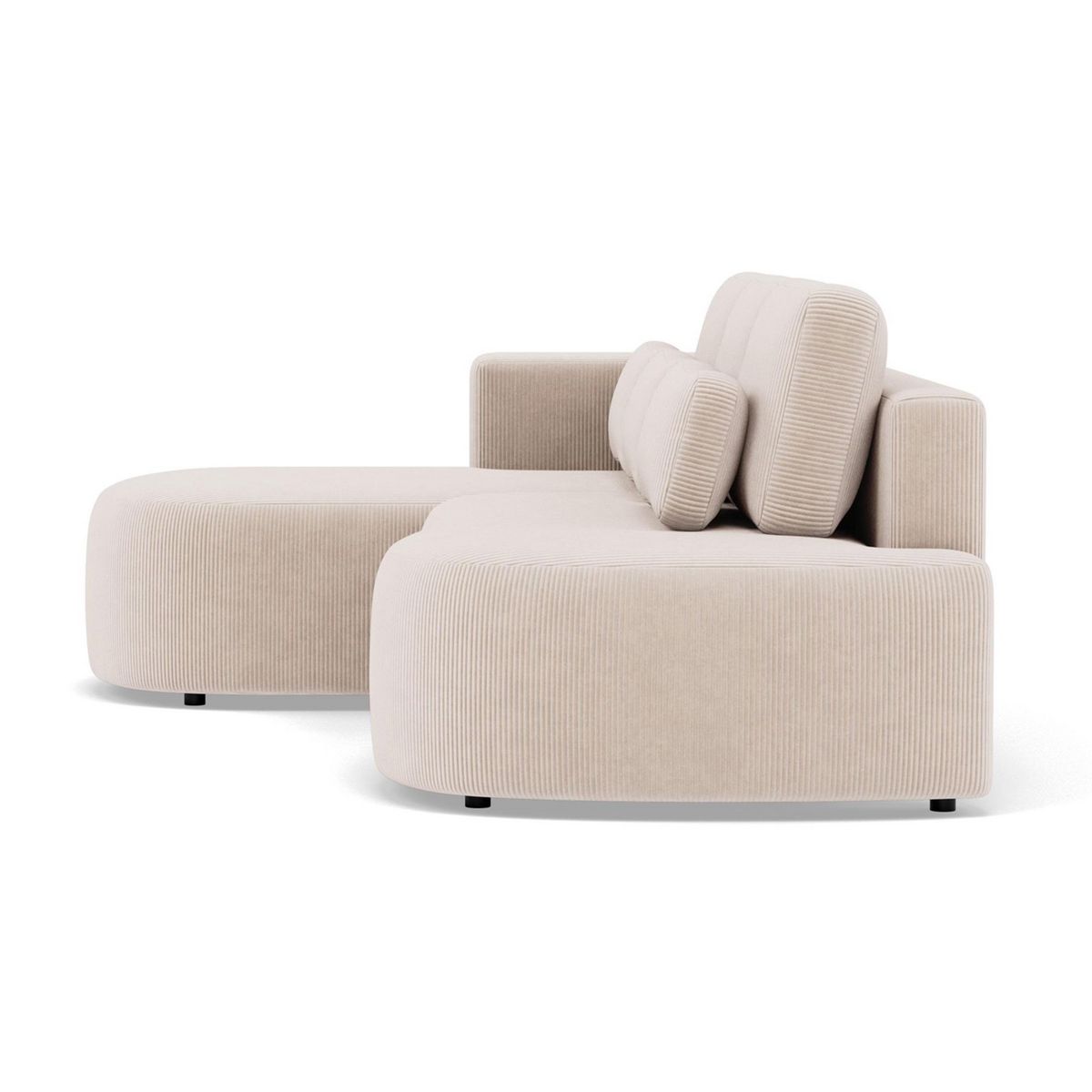 LISA DESIGN Mahina - canapé d'angle gauche 4 places convertible avec coffre en velours côtelé