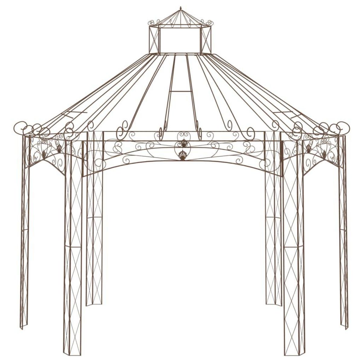 VIDAXL Pavillon de jardin Marron antique 400x258x378 cm Fer