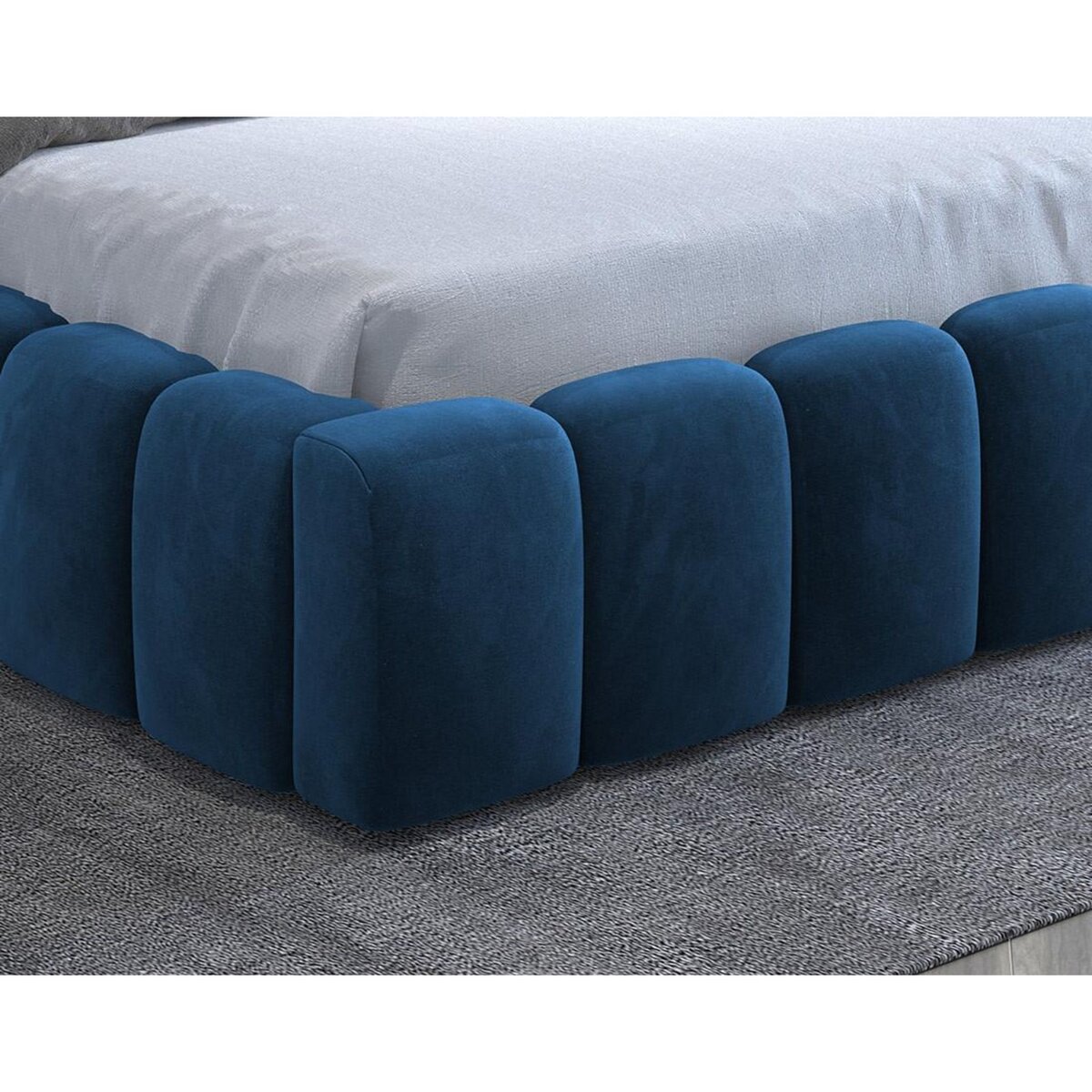 BEST MOBILIER Cleo - lit coffre avec led - 140x200 cm - sommier inclus - en velours