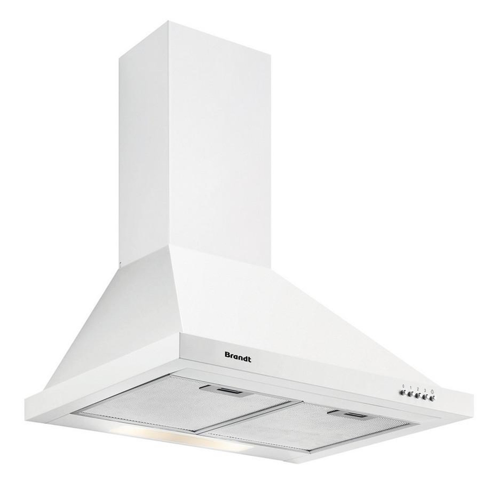 BRANDT Hotte décorative murale 60cm 600m3/h blanc - ad1006w