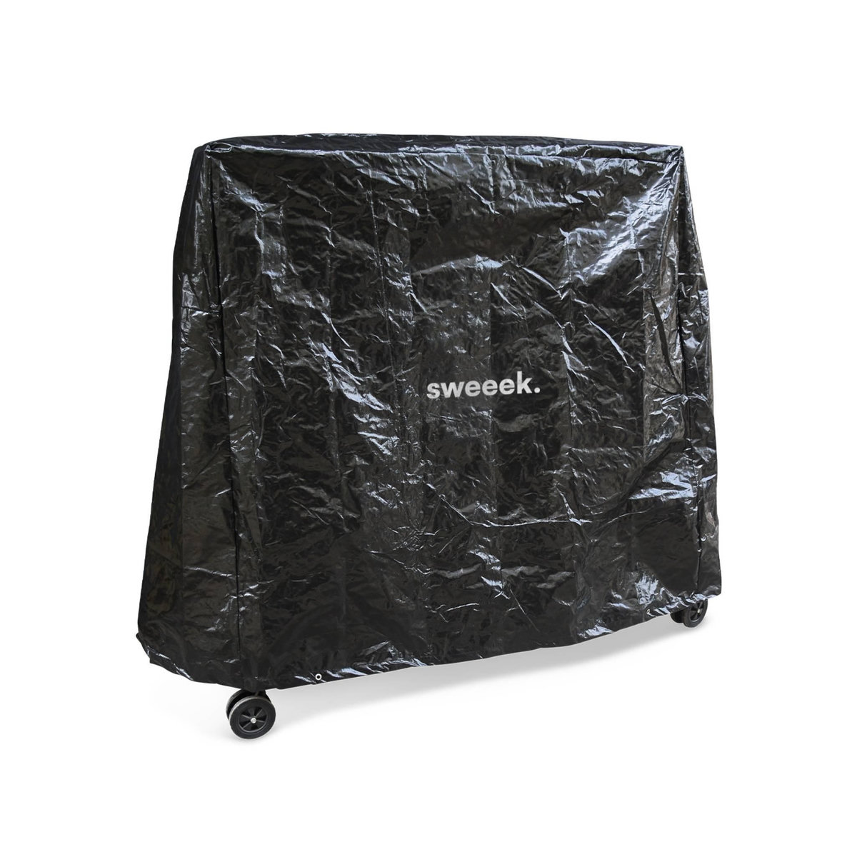 SWEEEK Table de ping pong OUTDOOR, avec 2 raquettes et 3 balles, pour utilisation extérieure + Housse en PVC