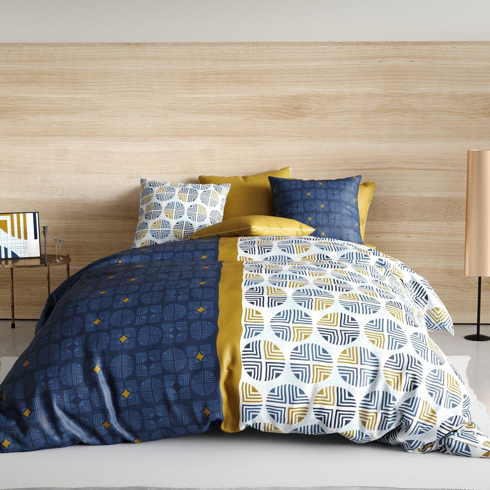 Voir la diapositive 1 : ATELIER DU COTON Parure de drap housse 100% coton 57fils-sirius
