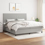 Voir la diapositive 1 : VIDAXL Sommier a lattes de lit avec matelas Gris clair 200x200cm Tissu