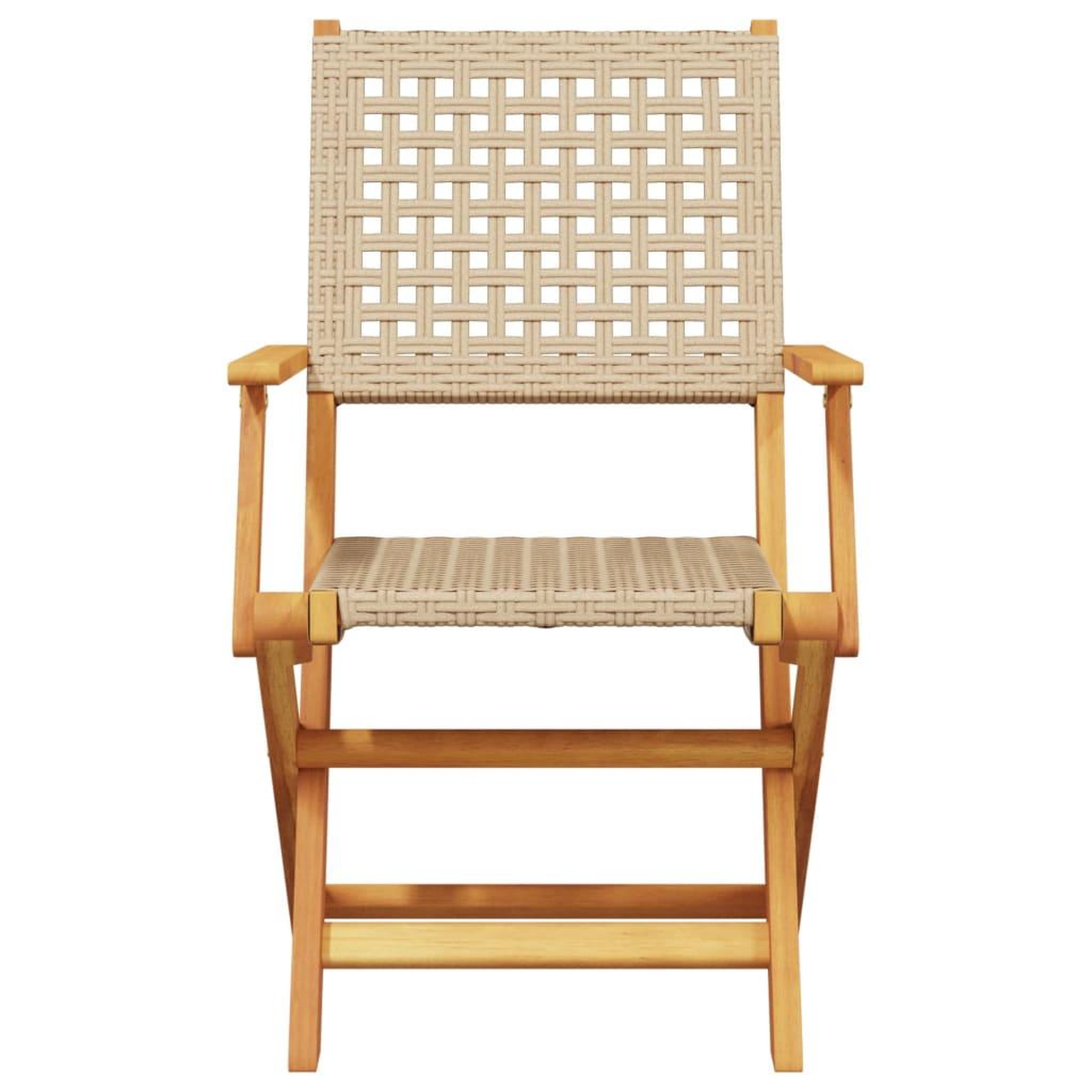Voir la diapositive 5 : VIDAXL Chaises de jardin lot de 2 beige bois massif d'acacia et rotin