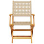 Voir la diapositive 5 : VIDAXL Chaises de jardin lot de 2 beige bois massif d'acacia et rotin