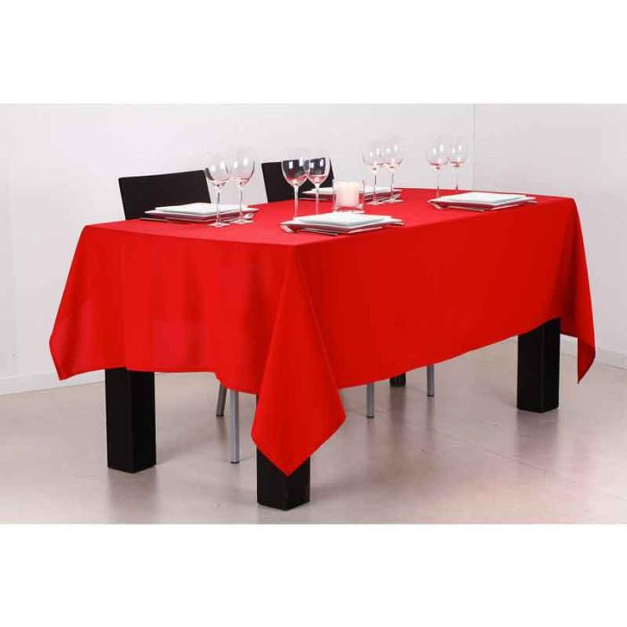 Voir la diapositive 4 : ATMOSPHERA Nappe antitache  unie  140x240cm rouge