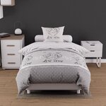 SOLEIL D'OCRE Parure housse de couette coton 57 fils VALENTINE, par Soleil d'Ocre. Coloris disponibles : Gris