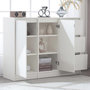 Voir la diapositive 5 : MERAX Buffet 2 porte(s) 3 tiroir(s) - 120 cm blanc panneaux de particules