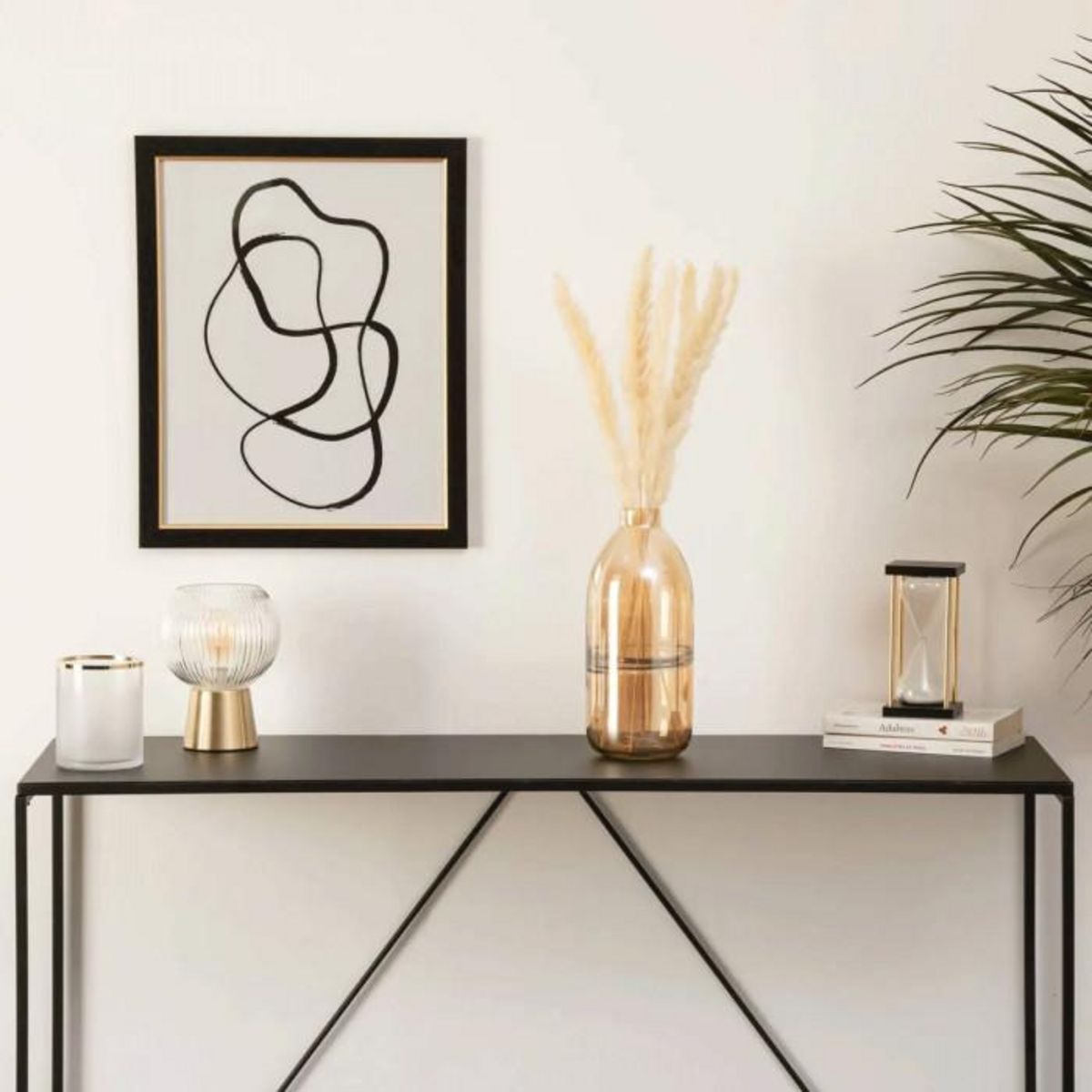 ATMOSPHERA Vase Design Bouteille en Verre  Line  30cm Ambre