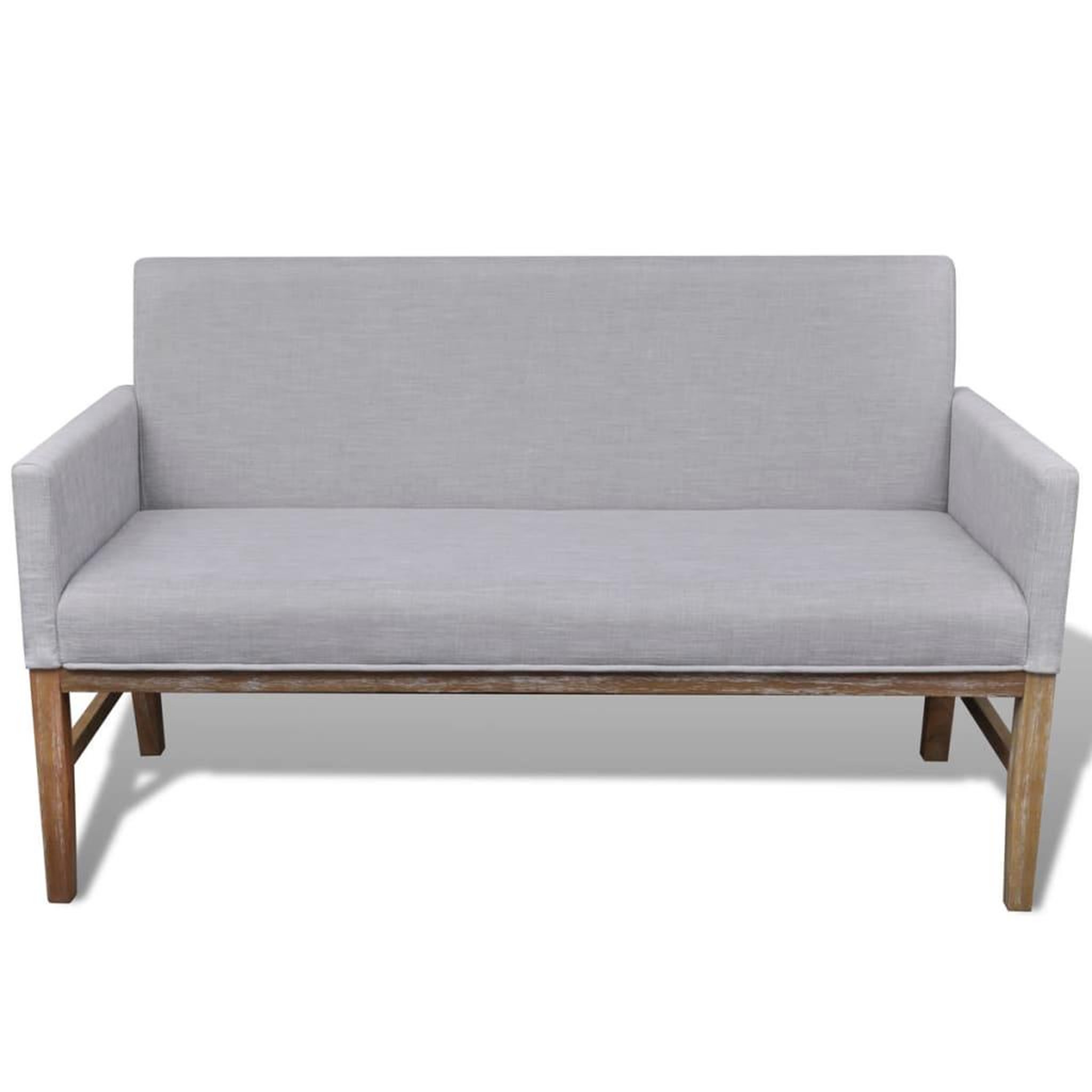 Voir la diapositive 2 : VIDAXL Banc avec coussin rembourre tissu hevea gris clair