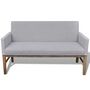Voir la diapositive 2 : VIDAXL Banc avec coussin rembourre tissu hevea gris clair
