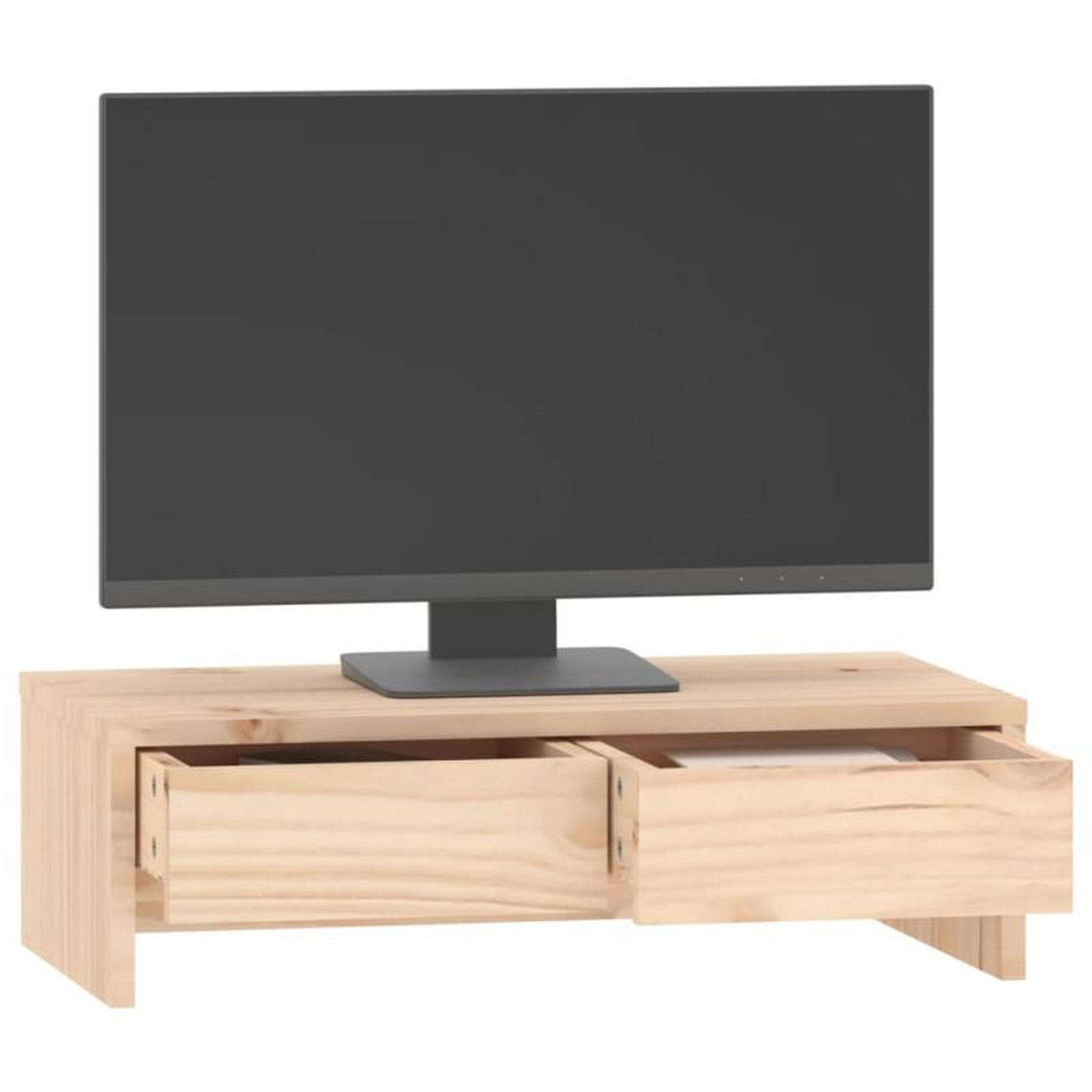 Voir la diapositive 4 : VIDAXL Support pour moniteur 50x27x15 cm Bois de pin solide