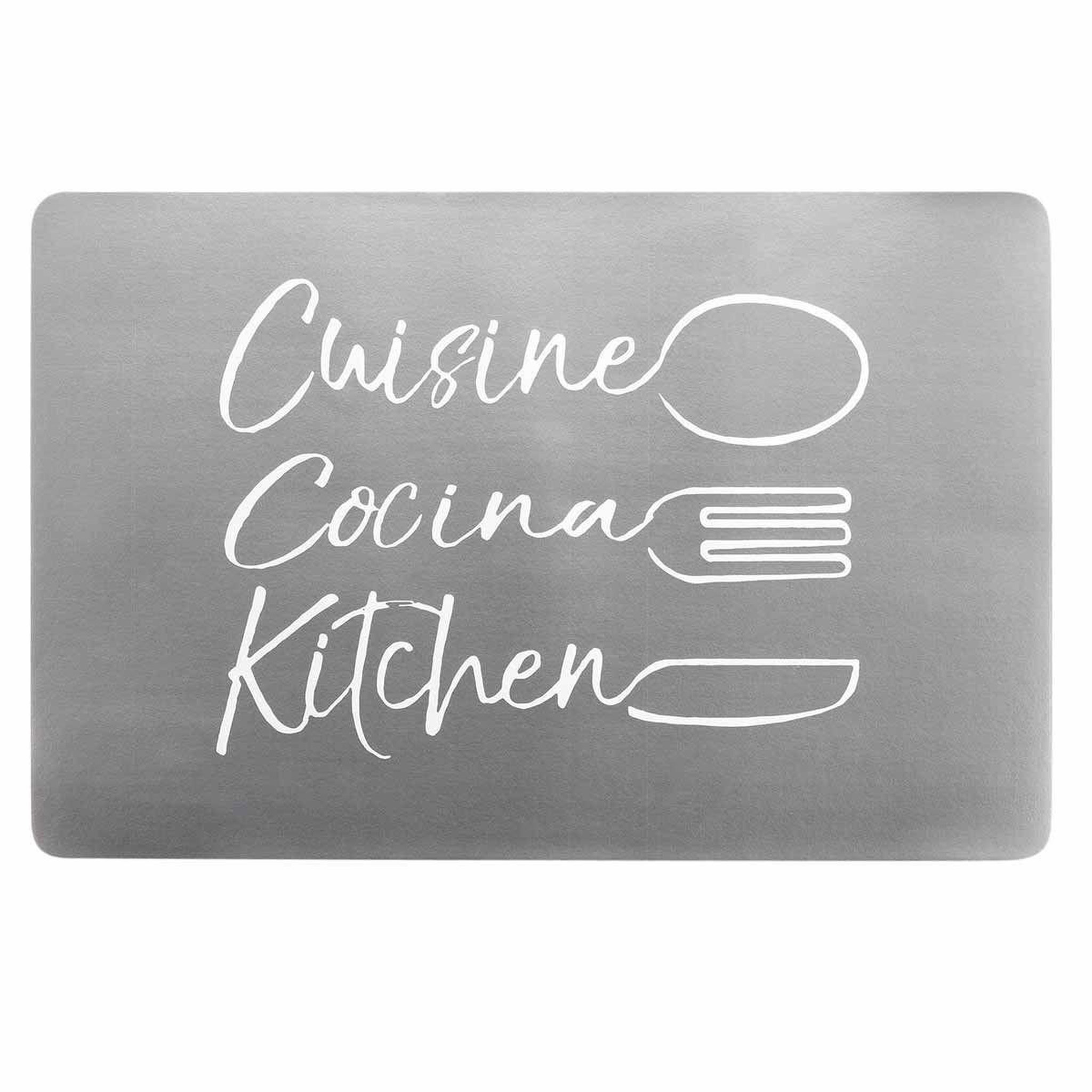 Douceur d'Intérieur Set de table imprimé  cuisina  28x43cm argent