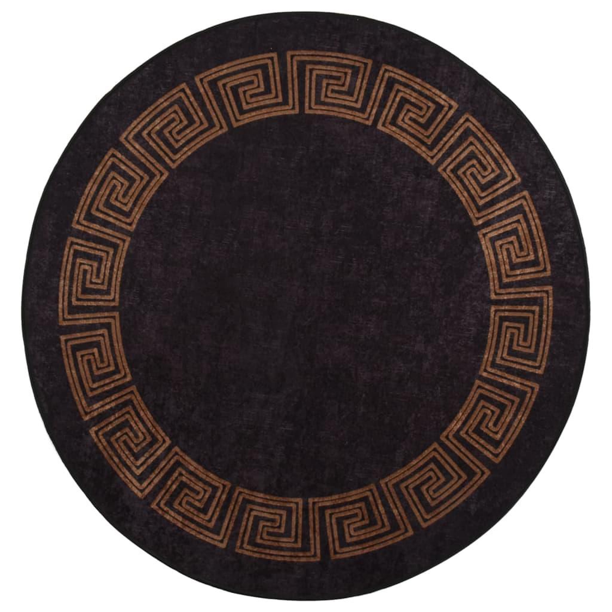 Voir la diapositive 1 : VIDAXL Tapis lavable antiderapant φ120 cm noir et dore