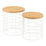Voir la diapositive 1 : Paris Prix Lot de 2 Tables d'Appoint Gigognes  Brittney  50cm Naturel