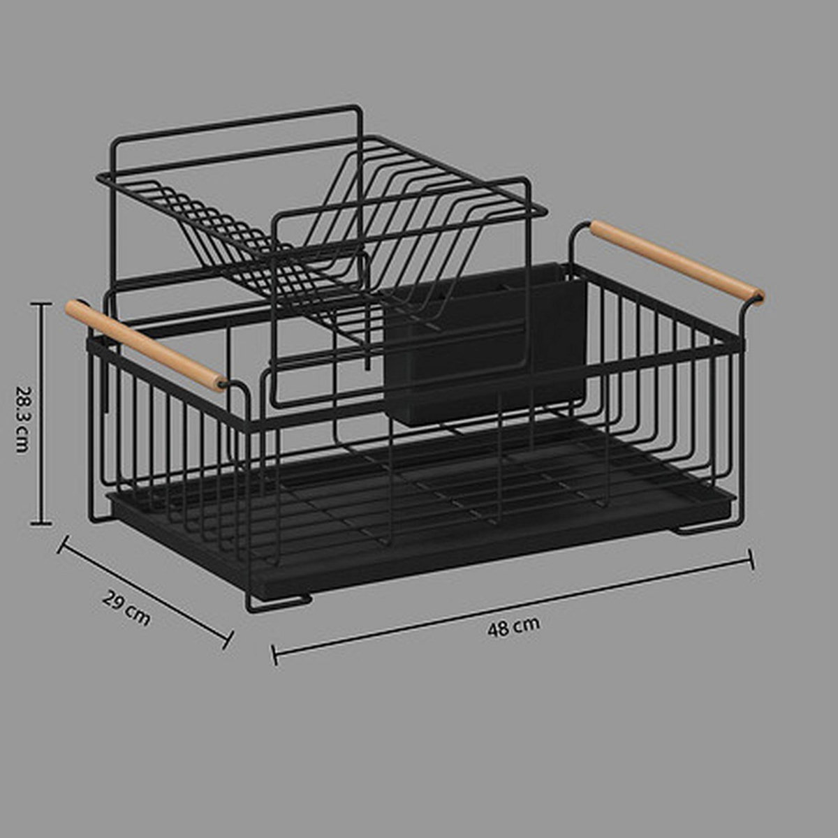 FIVE Égouttoir 2 niveaux en métal BLACKWOOD - Noir