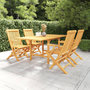 Voir la diapositive 1 : VIDAXL Salon de jardin 5 pcs Bois de teck massif