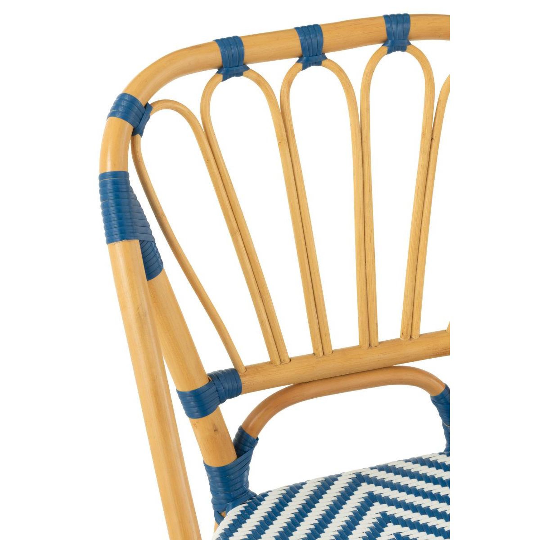 Voir la diapositive 5 : J-LINE Chaise en rotin  danial  85cm bleu
