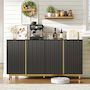 Voir la diapositive 2 : MERAX Buffet 4 porte(s) 0 tiroir(s) - 150 cm noir mdf