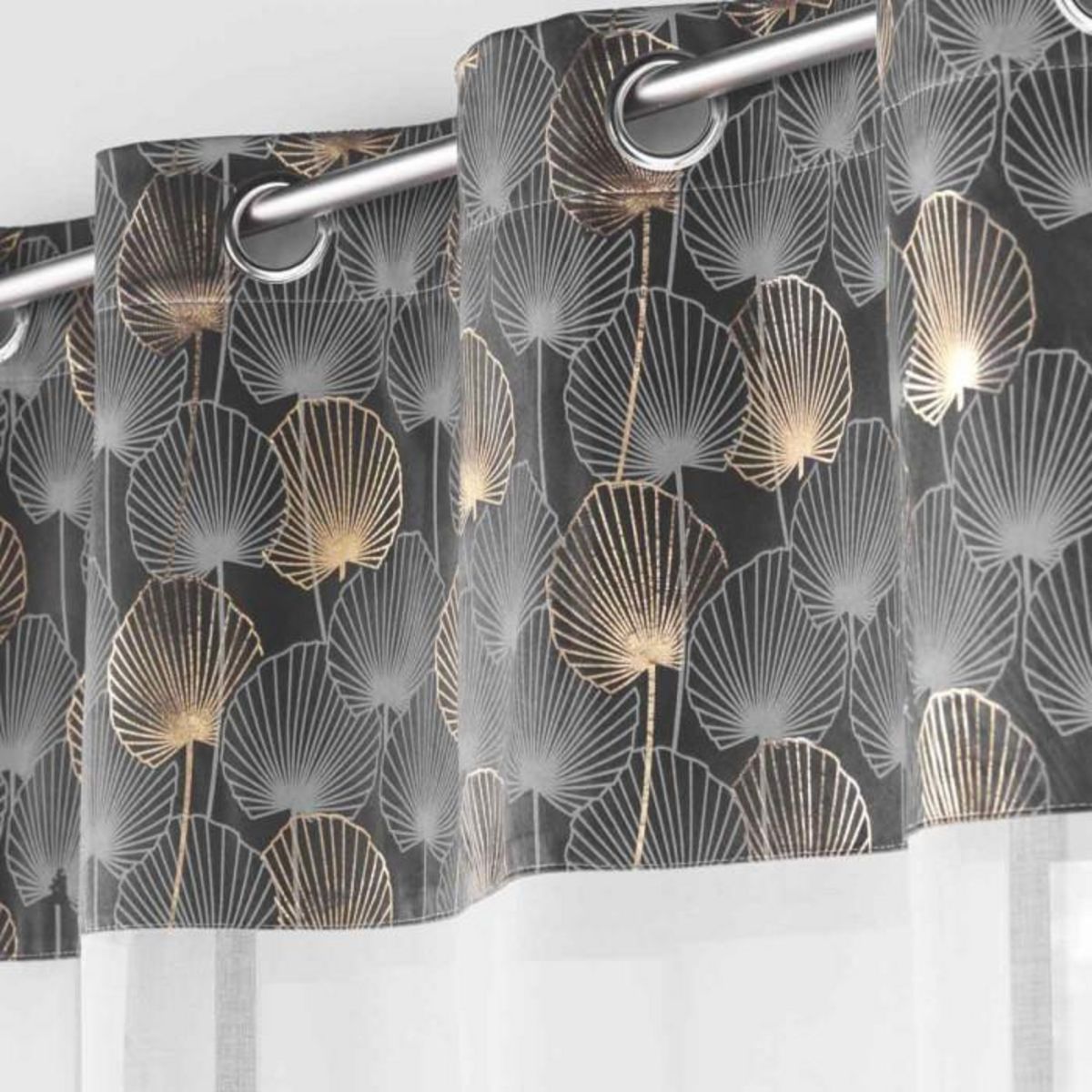 Paris Prix Rideau Voilage à Œillets  Clairine  140x280cm Gris