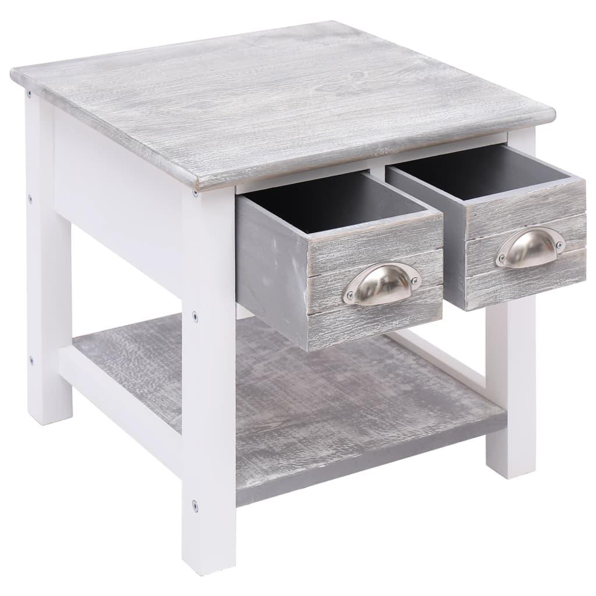 Voir la diapositive 4 : VIDAXL Table d'appoint Gris 40x40x40 cm Bois de Paulownia